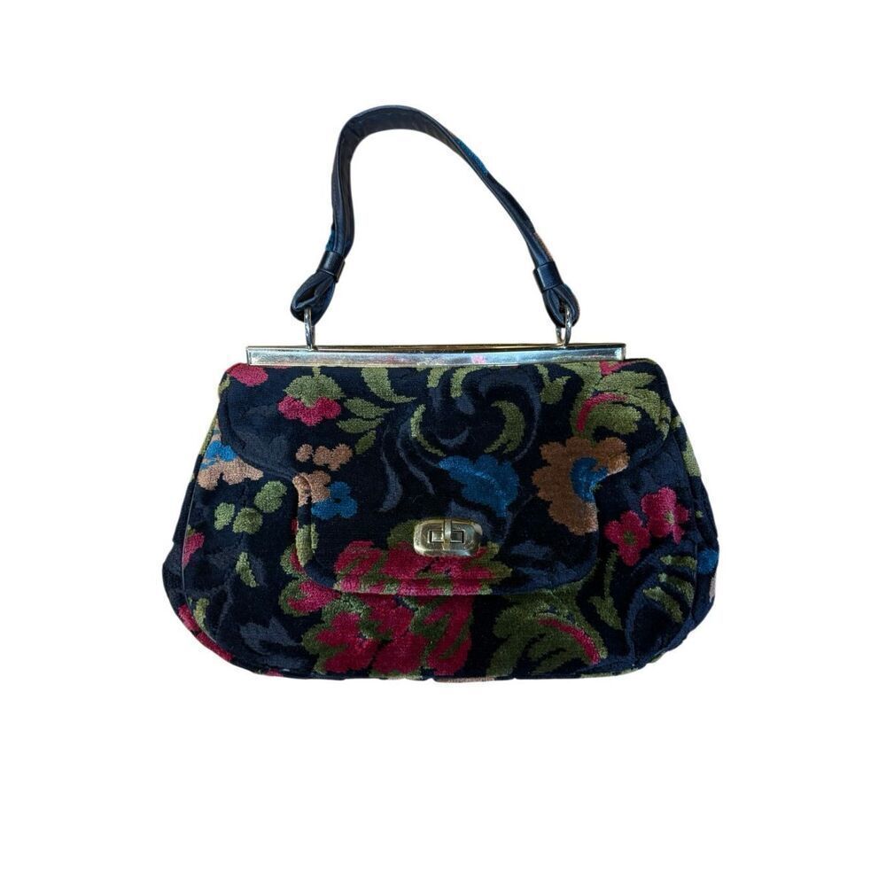 Garay Tapestry Carpet Bag Women OS Vintage Floral Brass Frame